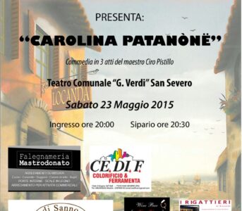 L’Epicentro oggi al Verdi con “Carolina Patanonë”